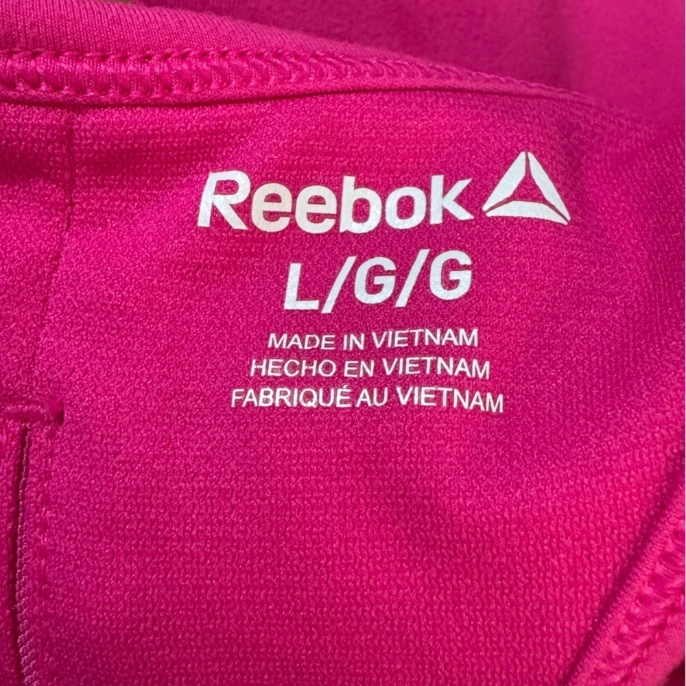 Reebok Pink Sports Bra Polyester Spandex Moisture Wicking Women Size L - Picture 4 of 13